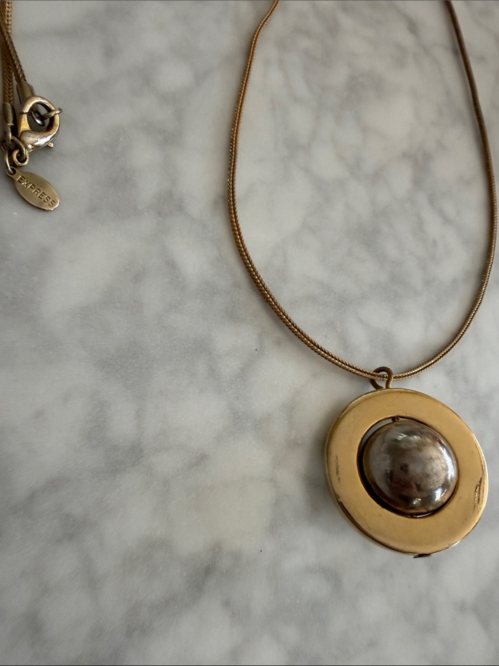 Express Space design Gold-Silver-Tone Women’s Pendant Necklace Planet Circle - Picture 6 of 12